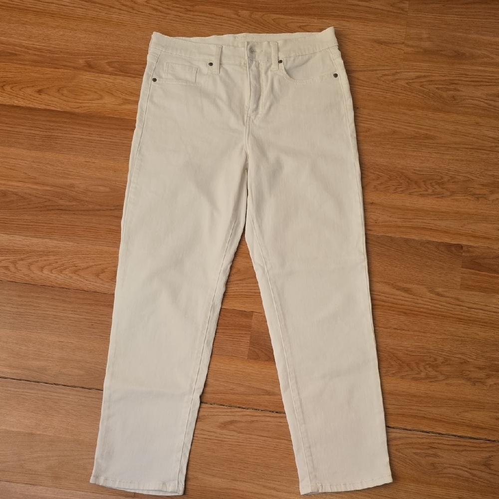 Women's Banana Republic White High-Waist Straight Leg Jeans Size 30/10